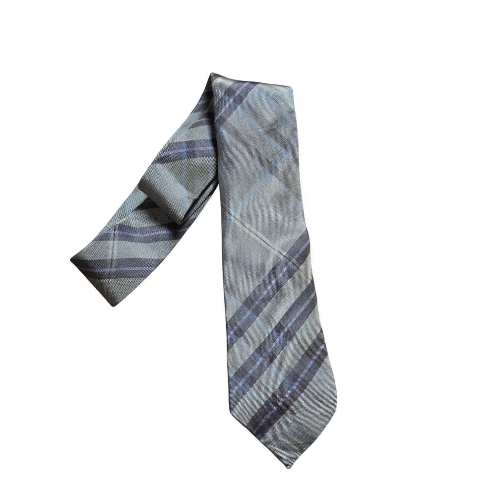 Burberry London Silk Tie Nova Check Plaid Mens Neck Tie Made in England Luxury